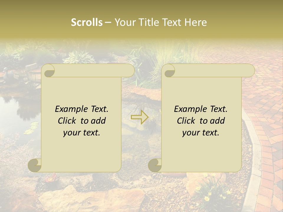 A Small Pond Surrounded By Rocks And Plants PowerPoint Template