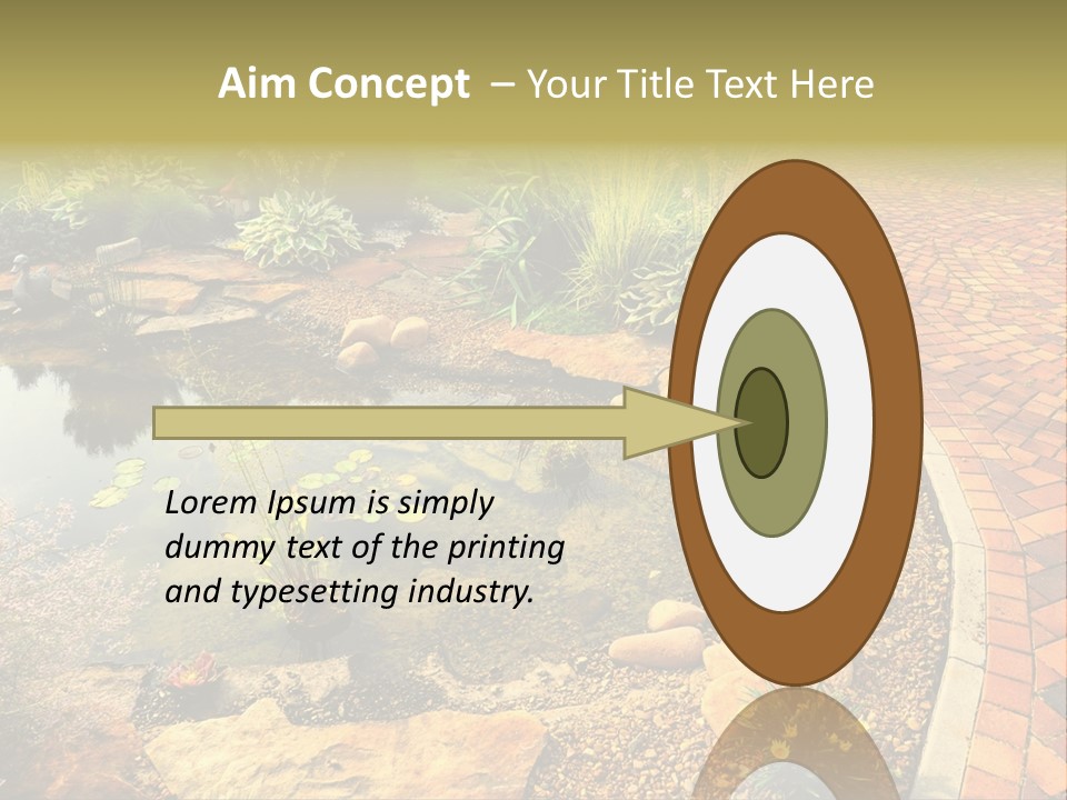 A Small Pond Surrounded By Rocks And Plants PowerPoint Template