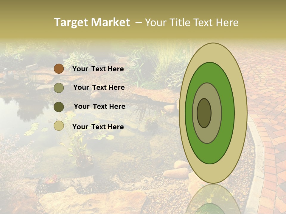 A Small Pond Surrounded By Rocks And Plants PowerPoint Template