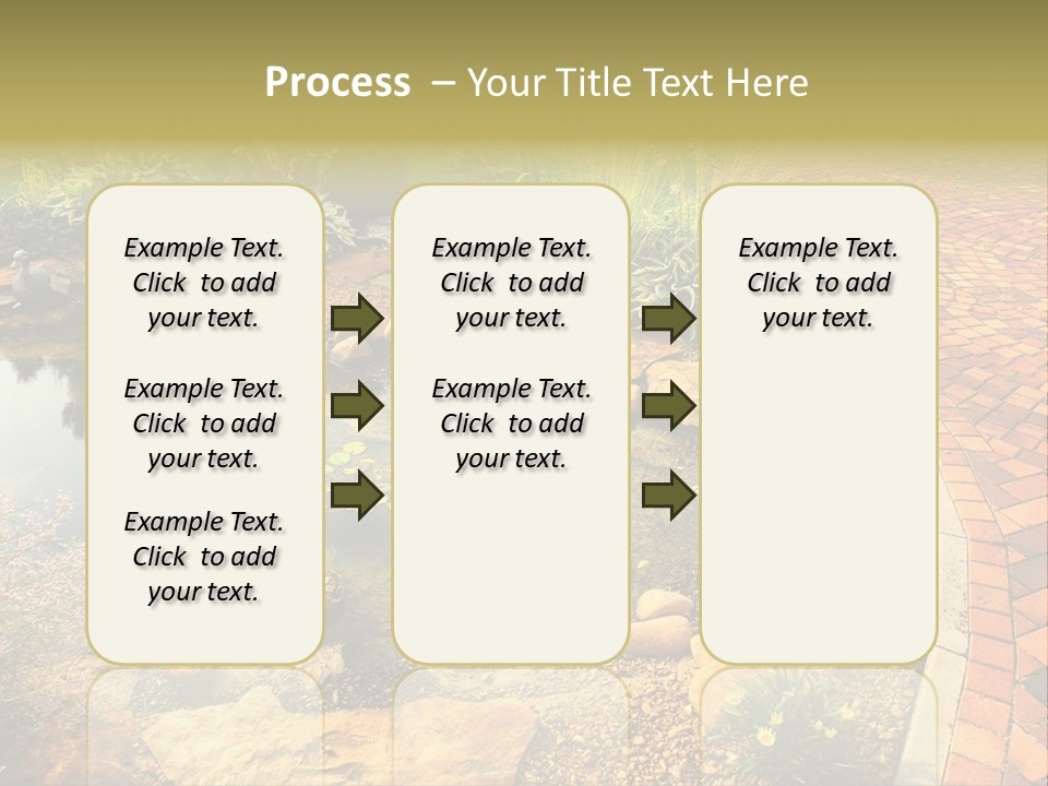 A Small Pond Surrounded By Rocks And Plants PowerPoint Template