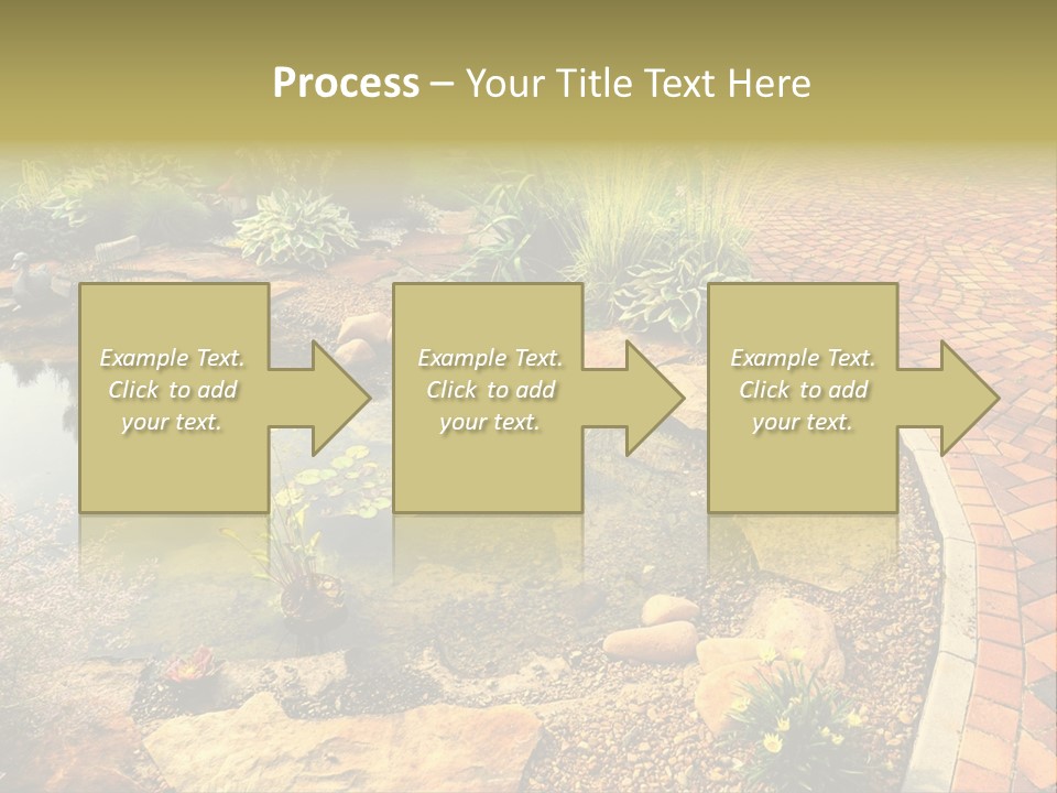 A Small Pond Surrounded By Rocks And Plants PowerPoint Template