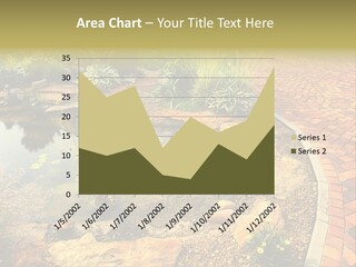 A Small Pond Surrounded By Rocks And Plants PowerPoint Template