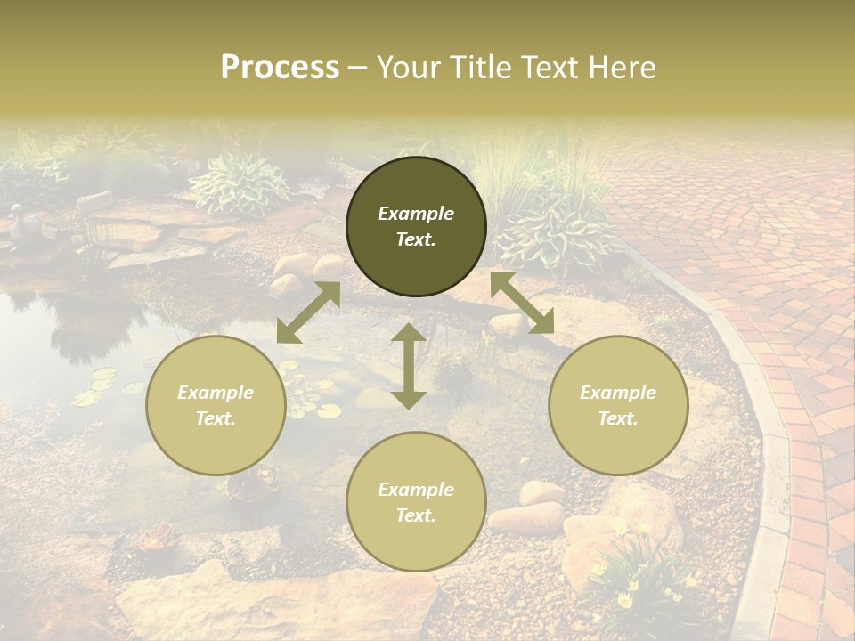 A Small Pond Surrounded By Rocks And Plants PowerPoint Template