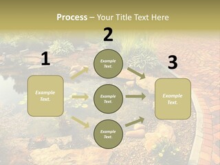A Small Pond Surrounded By Rocks And Plants PowerPoint Template