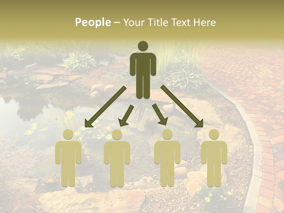 A Small Pond Surrounded By Rocks And Plants PowerPoint Template