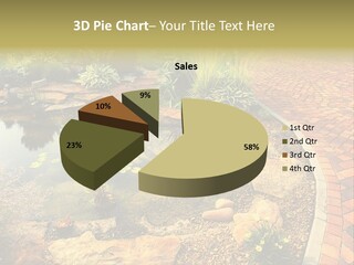 A Small Pond Surrounded By Rocks And Plants PowerPoint Template