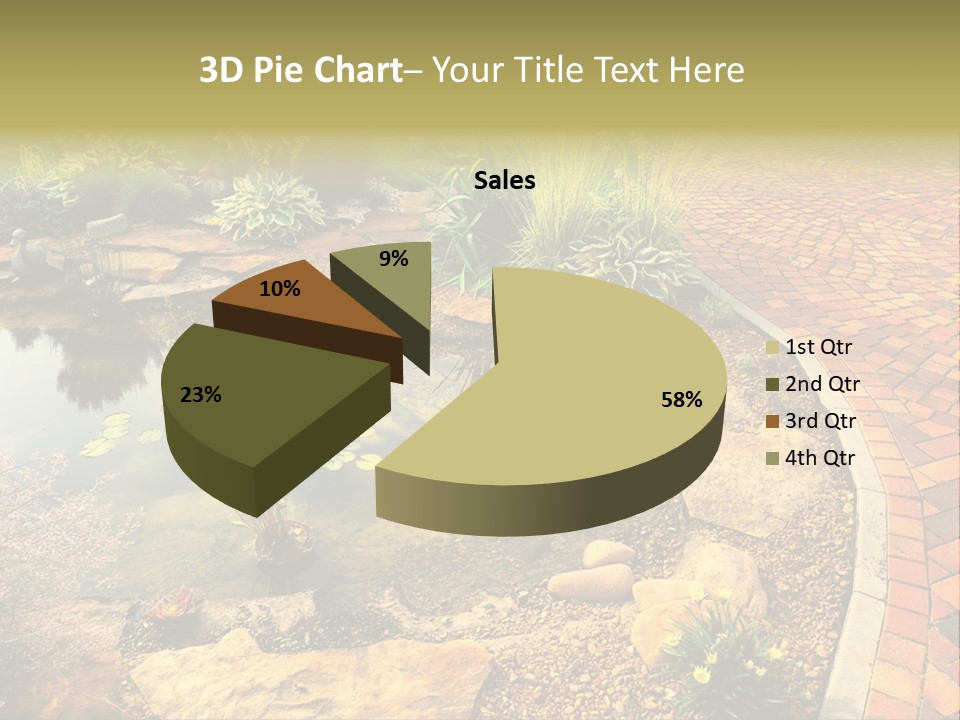 A Small Pond Surrounded By Rocks And Plants PowerPoint Template