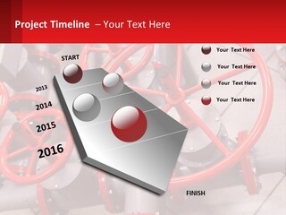 A Group Of Metal Pipes With Red Wheels On Them PowerPoint Template
