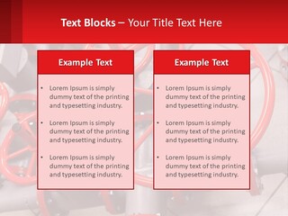 A Group Of Metal Pipes With Red Wheels On Them PowerPoint Template