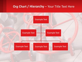 A Group Of Metal Pipes With Red Wheels On Them PowerPoint Template