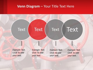 A Group Of Metal Pipes With Red Wheels On Them PowerPoint Template