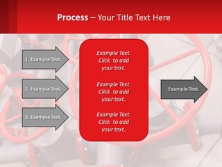 A Group Of Metal Pipes With Red Wheels On Them PowerPoint Template