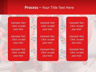 A Group Of Metal Pipes With Red Wheels On Them PowerPoint Template