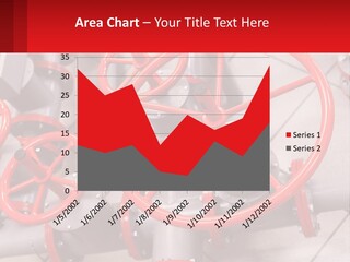 A Group Of Metal Pipes With Red Wheels On Them PowerPoint Template