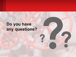 A Group Of Metal Pipes With Red Wheels On Them PowerPoint Template
