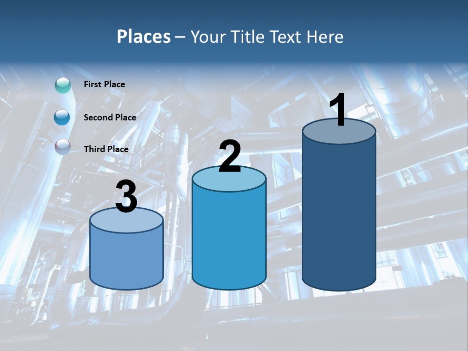 A Large Group Of Pipes In A Building PowerPoint Template