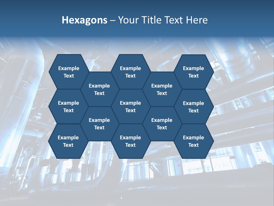 A Large Group Of Pipes In A Building PowerPoint Template