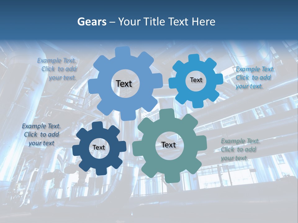 A Large Group Of Pipes In A Building PowerPoint Template