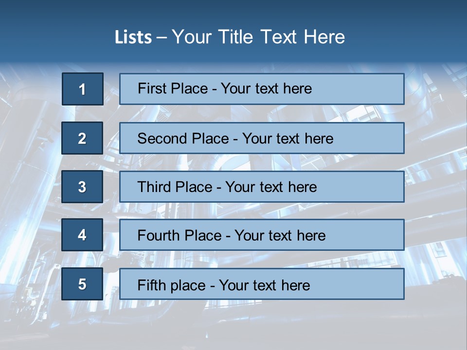 A Large Group Of Pipes In A Building PowerPoint Template