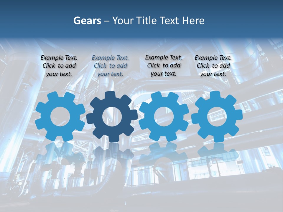 A Large Group Of Pipes In A Building PowerPoint Template