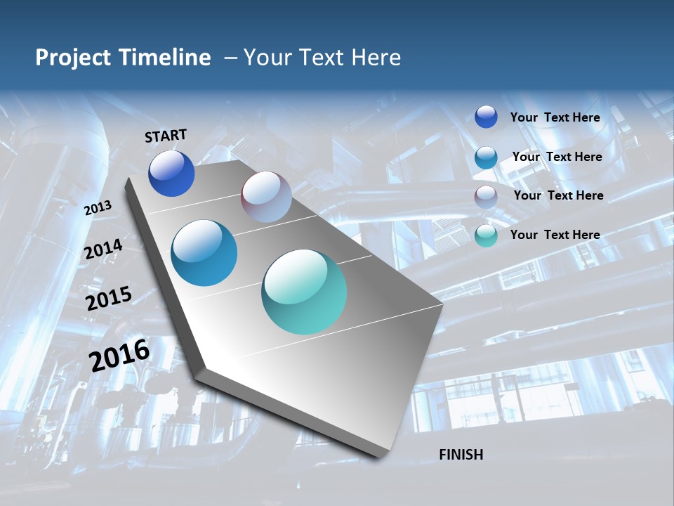 A Large Group Of Pipes In A Building PowerPoint Template