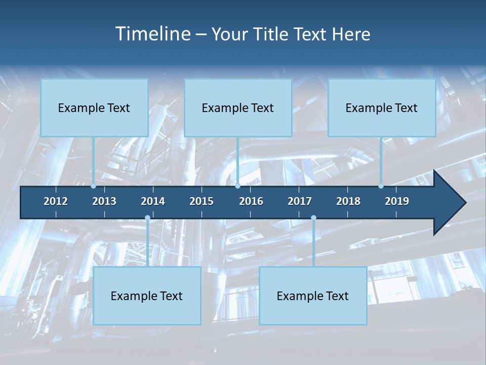 A Large Group Of Pipes In A Building PowerPoint Template