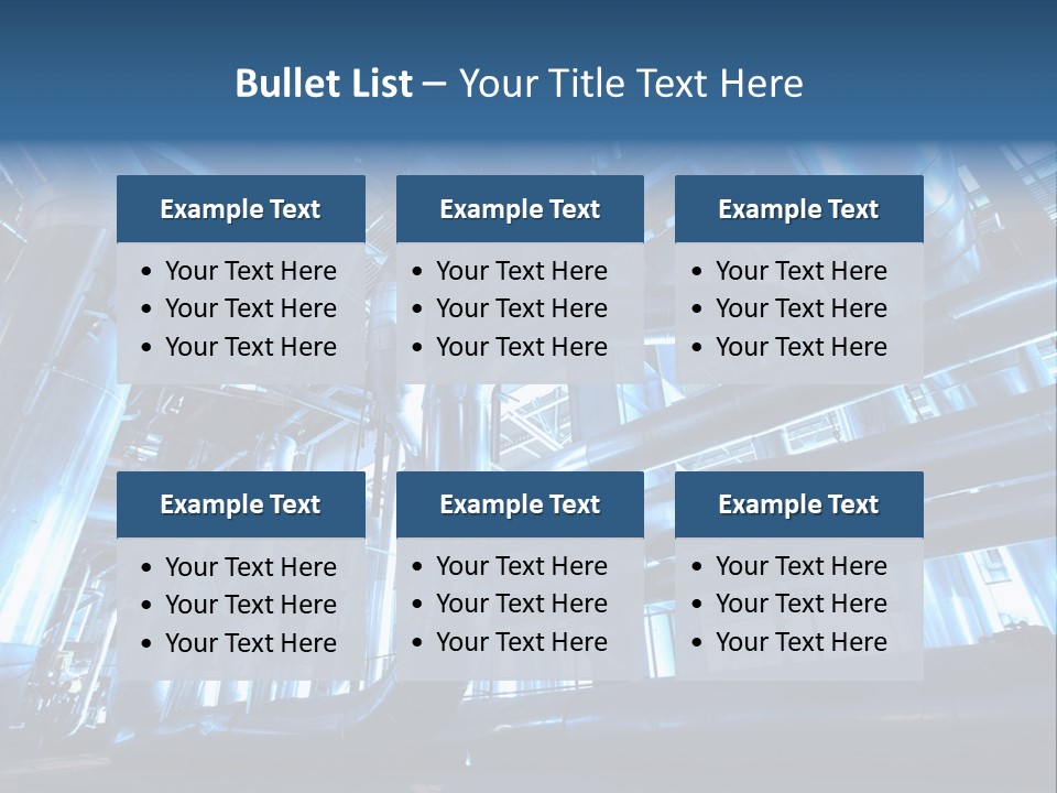 A Large Group Of Pipes In A Building PowerPoint Template