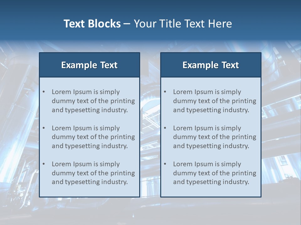 A Large Group Of Pipes In A Building PowerPoint Template