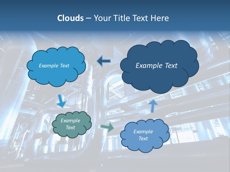 A Large Group Of Pipes In A Building PowerPoint Template