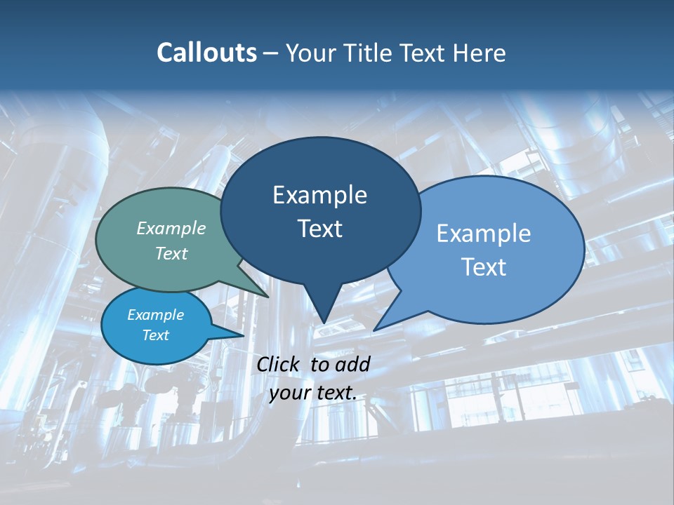 A Large Group Of Pipes In A Building PowerPoint Template