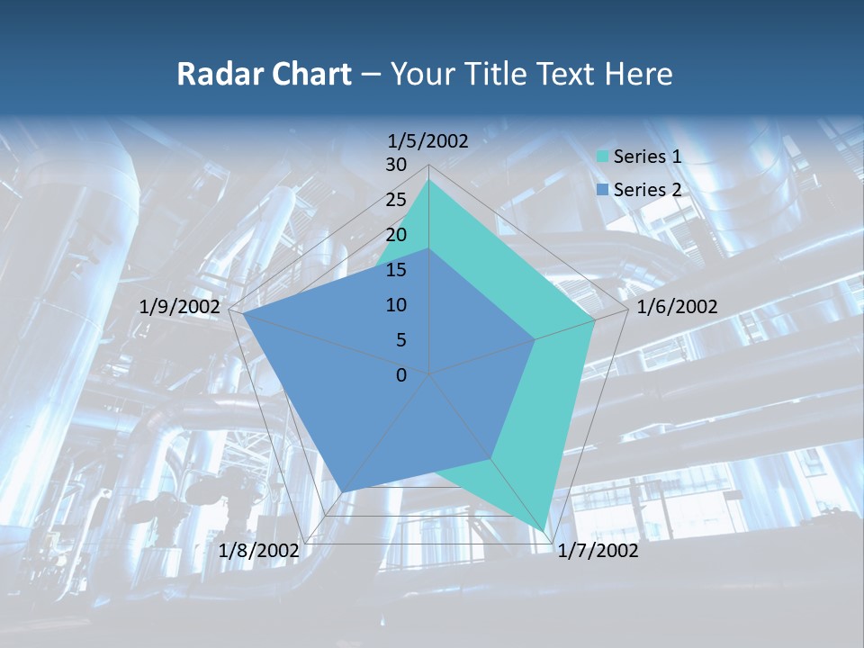 A Large Group Of Pipes In A Building PowerPoint Template