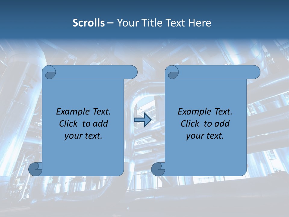 A Large Group Of Pipes In A Building PowerPoint Template