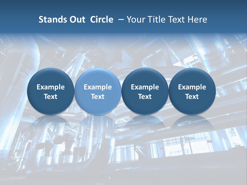 A Large Group Of Pipes In A Building PowerPoint Template