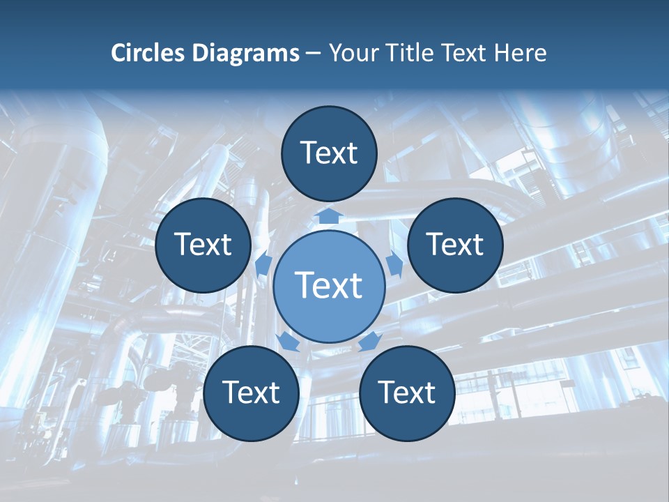 A Large Group Of Pipes In A Building PowerPoint Template