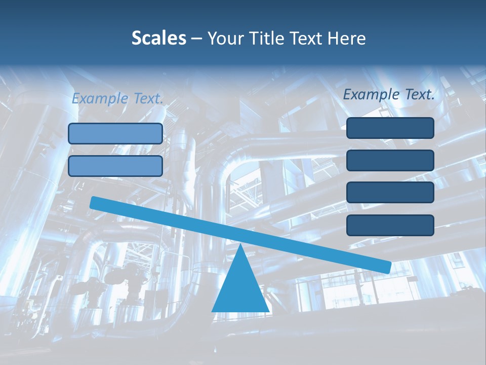 A Large Group Of Pipes In A Building PowerPoint Template