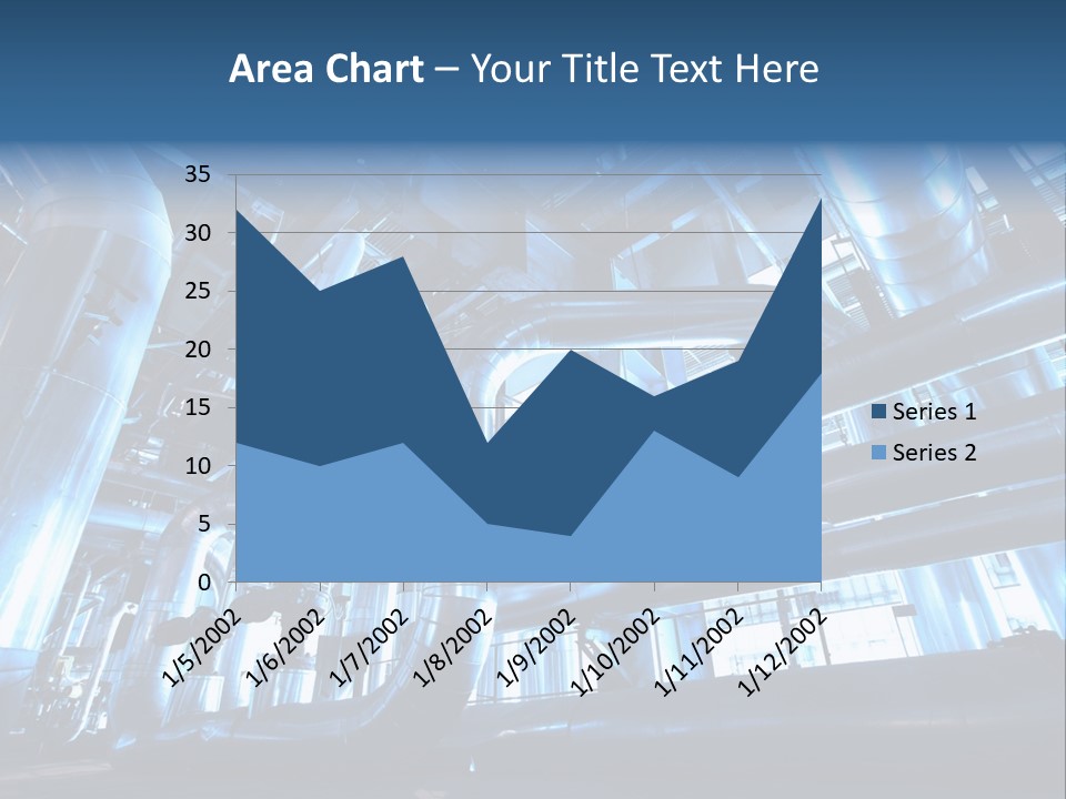 A Large Group Of Pipes In A Building PowerPoint Template