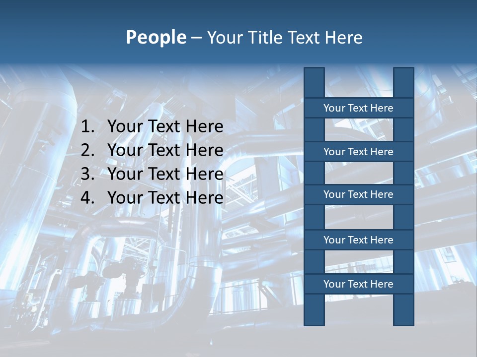 A Large Group Of Pipes In A Building PowerPoint Template