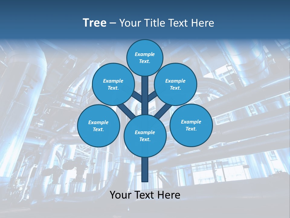 A Large Group Of Pipes In A Building PowerPoint Template