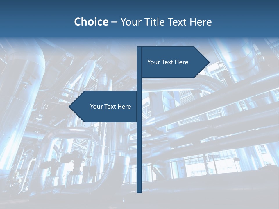 A Large Group Of Pipes In A Building PowerPoint Template