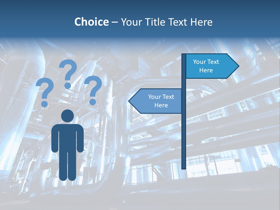 A Large Group Of Pipes In A Building PowerPoint Template