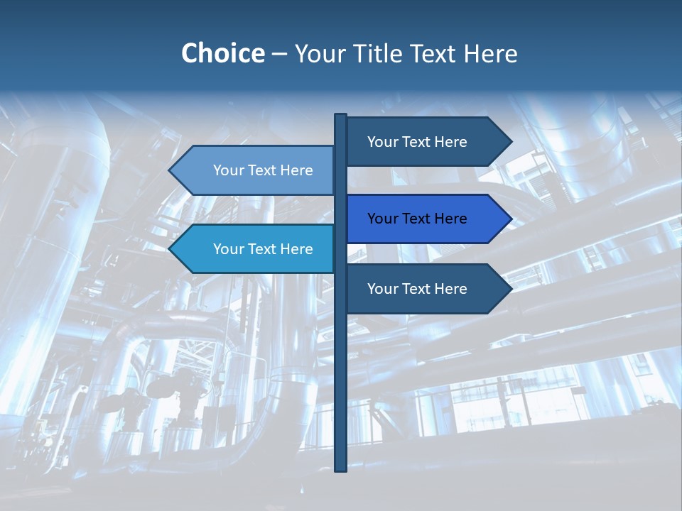 A Large Group Of Pipes In A Building PowerPoint Template