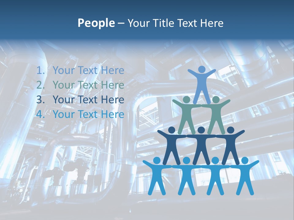 A Large Group Of Pipes In A Building PowerPoint Template