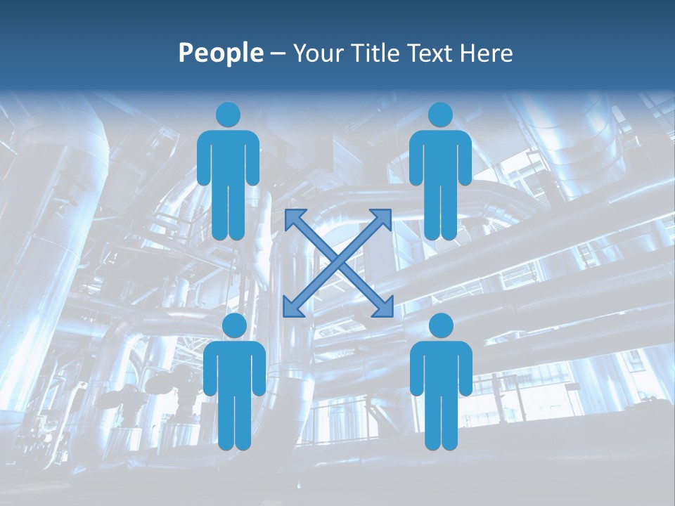 A Large Group Of Pipes In A Building PowerPoint Template