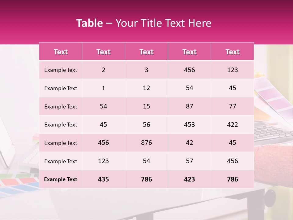 A Woman Sitting At A Desk Using A Computer PowerPoint Template
