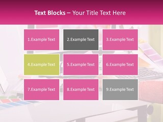 A Woman Sitting At A Desk Using A Computer PowerPoint Template