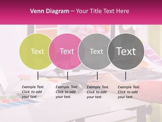 A Woman Sitting At A Desk Using A Computer PowerPoint Template