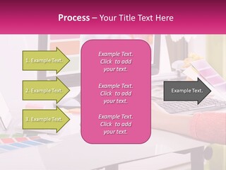 A Woman Sitting At A Desk Using A Computer PowerPoint Template