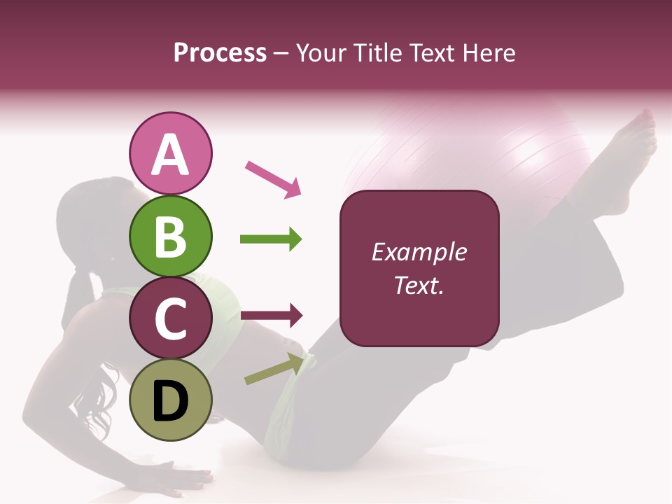 A Woman In A Green Shirt Is Doing A Yoga Pose With A Pink Ball PowerPoint Template