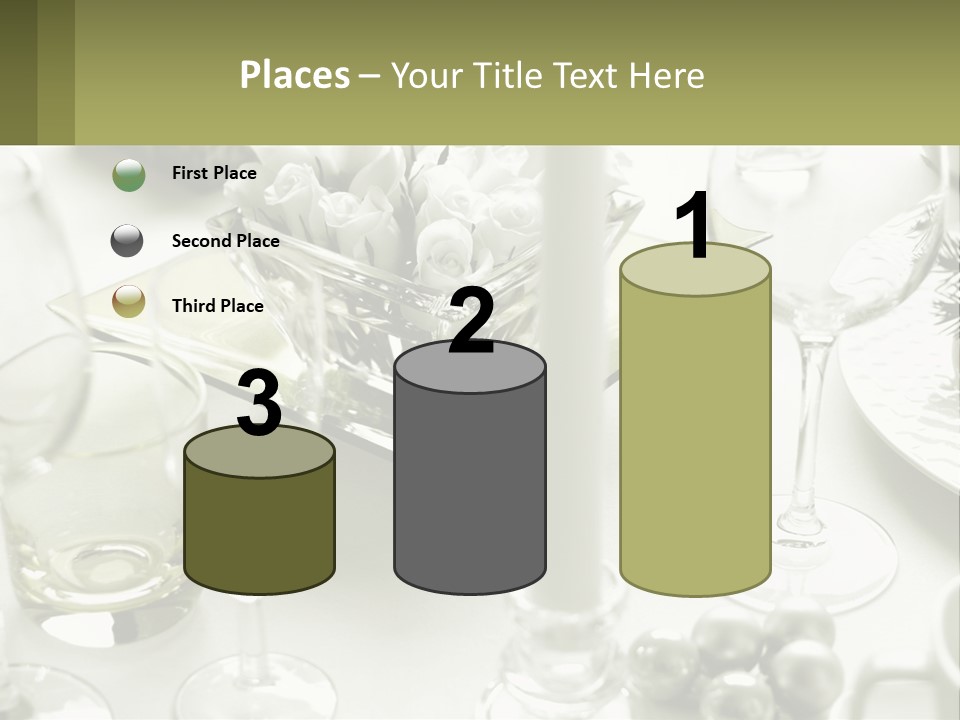 A Table With A Vase Of Flowers And Wine Glasses PowerPoint Template