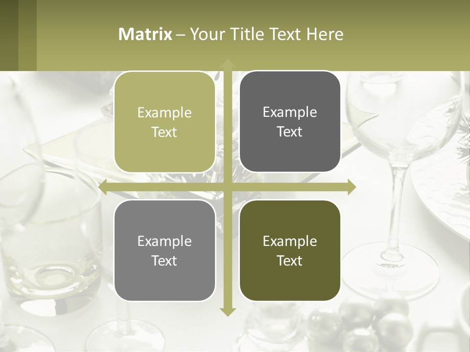A Table With A Vase Of Flowers And Wine Glasses PowerPoint Template